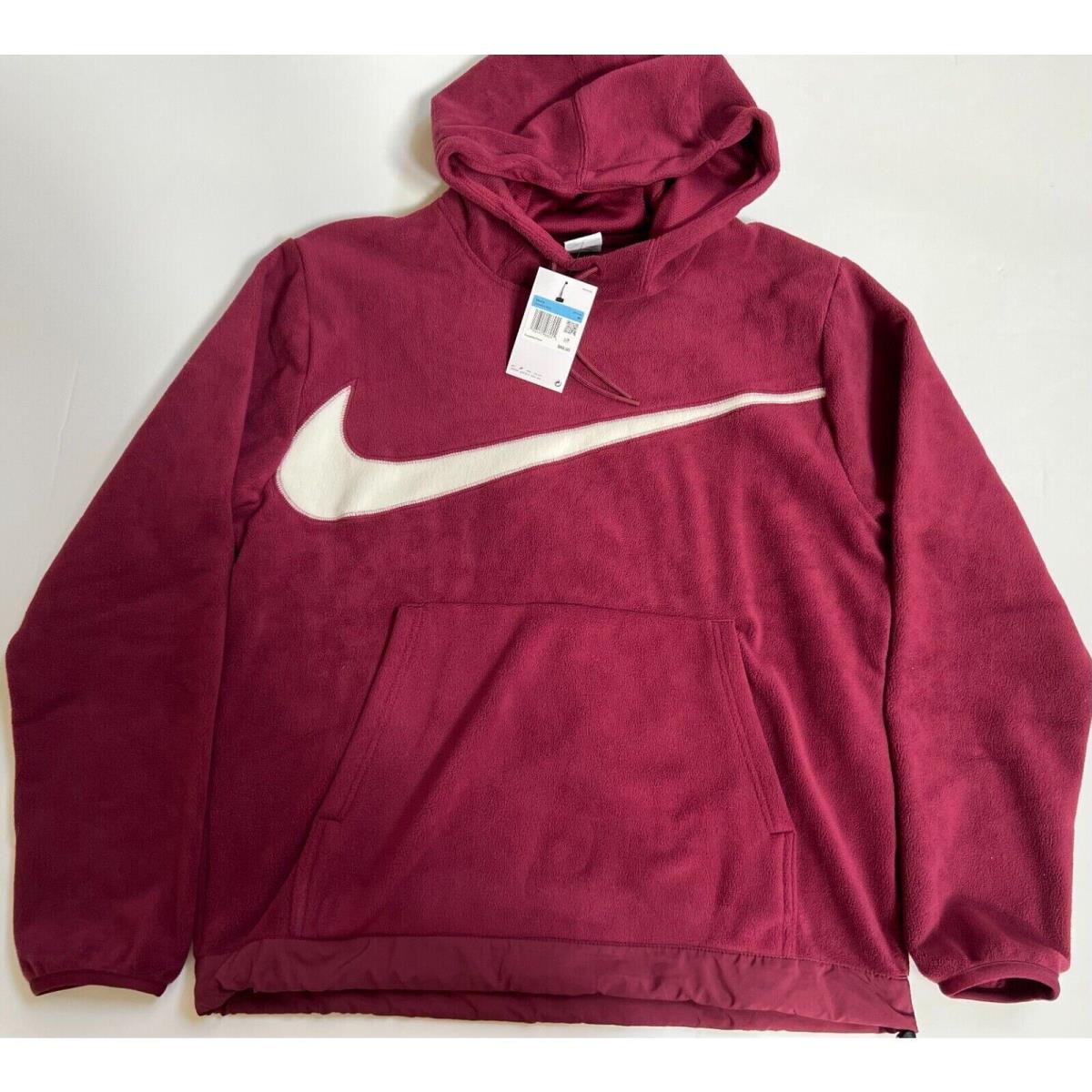 Nike Club Winterized Fleece DQ4896-638 Beetroot Pullover Hoodie Men`s M