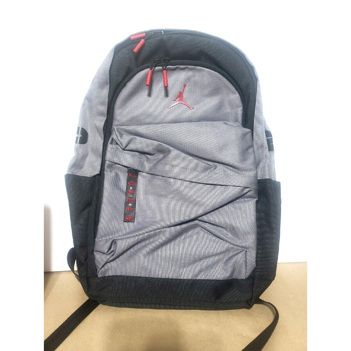 Nike Air Jordan Patrol School Backpack 15 Laptop Gray Black Red Book 9A0172