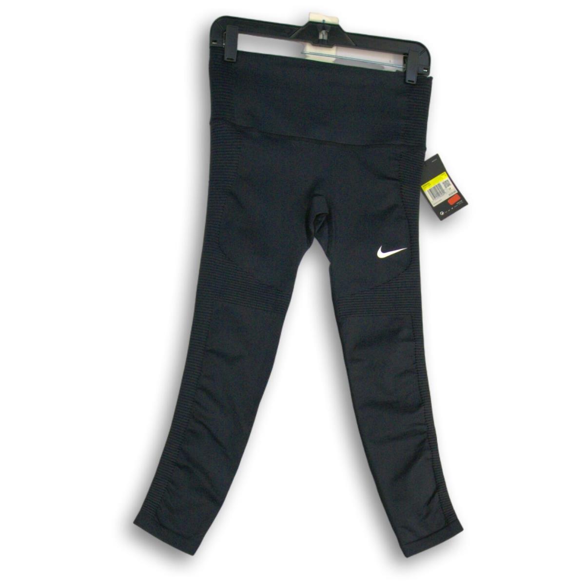 Nike Womens Black Epic Lux Tight Fit Pull-on Cropped Leggings Size Small