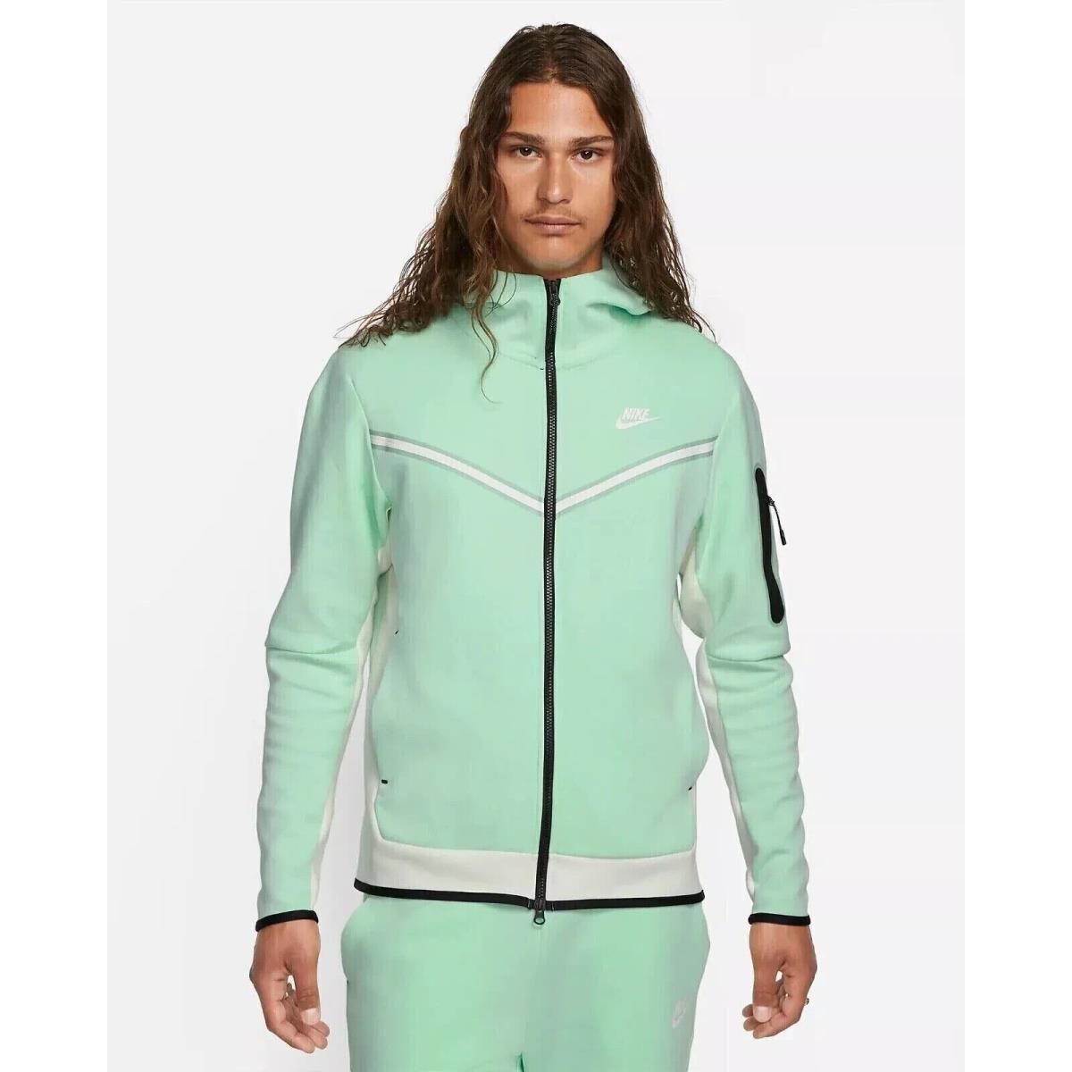 Men`s Nike Sportswear Tech Fleece Full-zip Hoodie Size XL Mint Green CU4489-379