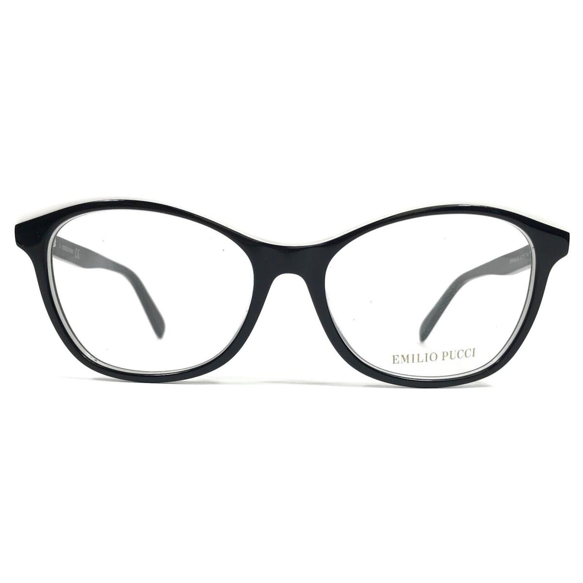 Emilio Pucci Eyeglasses Frames EP5149 001 Black White Cat Eye Full Rim 54-15-140