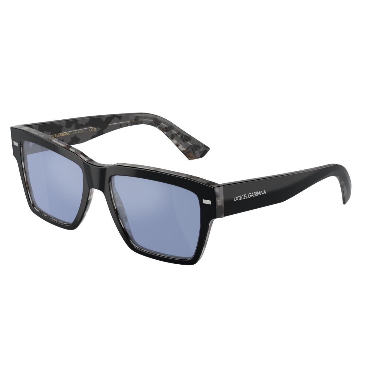 Dolce Gabbana DG4431 34031U Black Grey Havana Blue Silver 55 Men`s Sunglasses