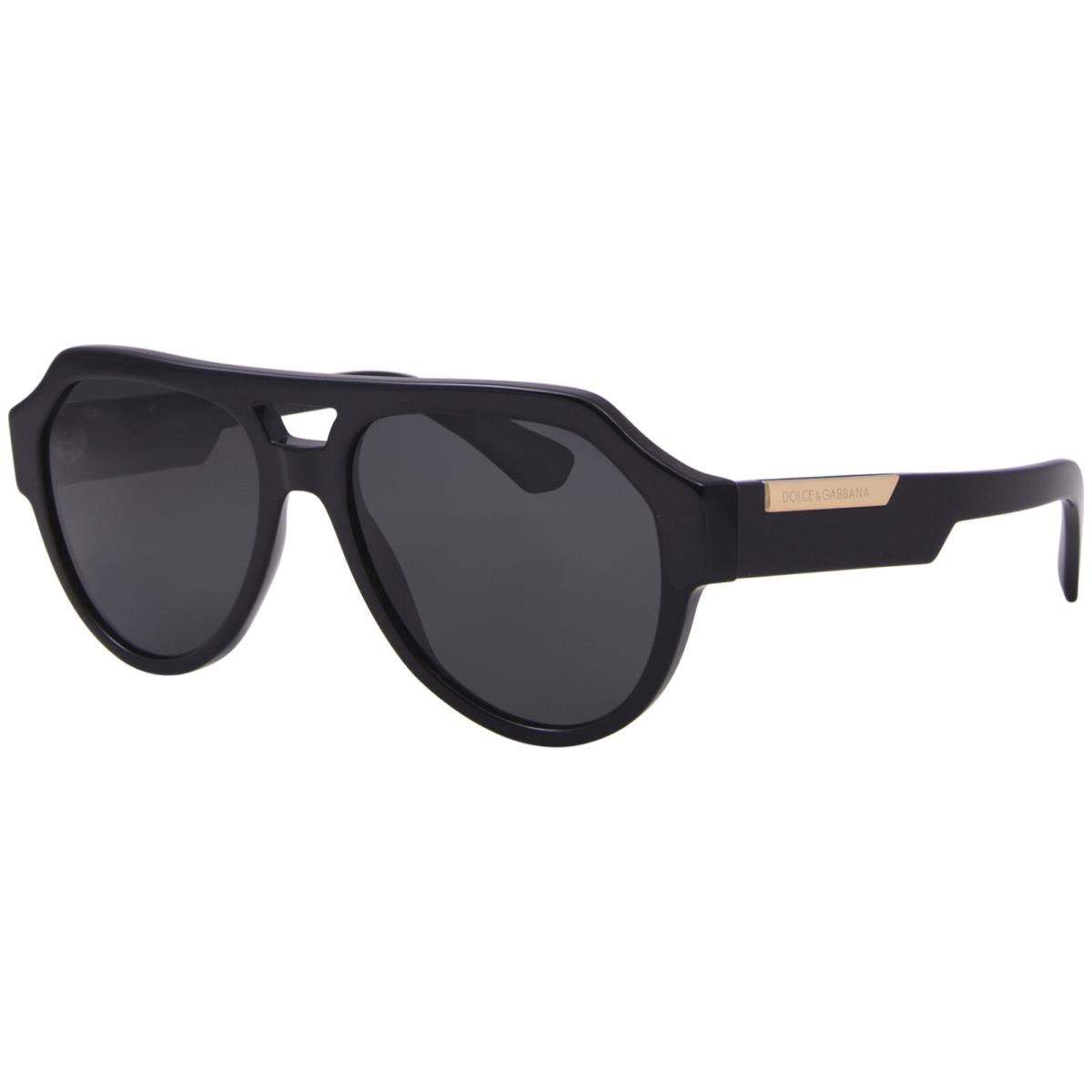 Dolce Gabbana DG4466 501/87 Sunglasses Men`s Black/dark Grey Square Shape 56mm