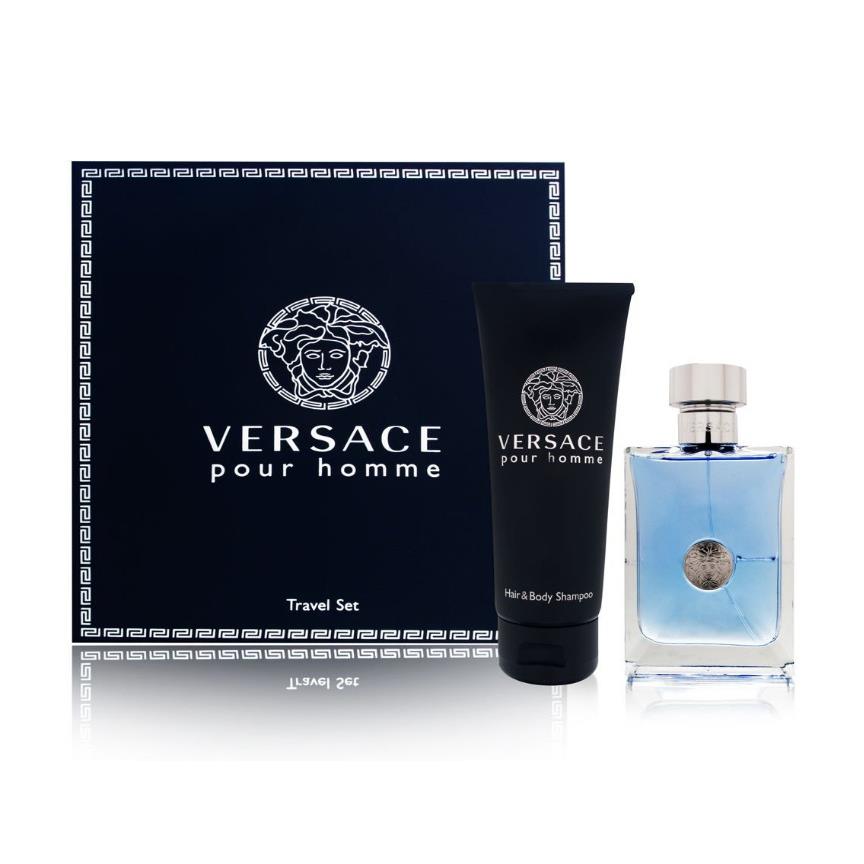 Versace Pour Homme For Men 2 Piece Set : Eau de Toilette / Hair Shampoo /DR9/12