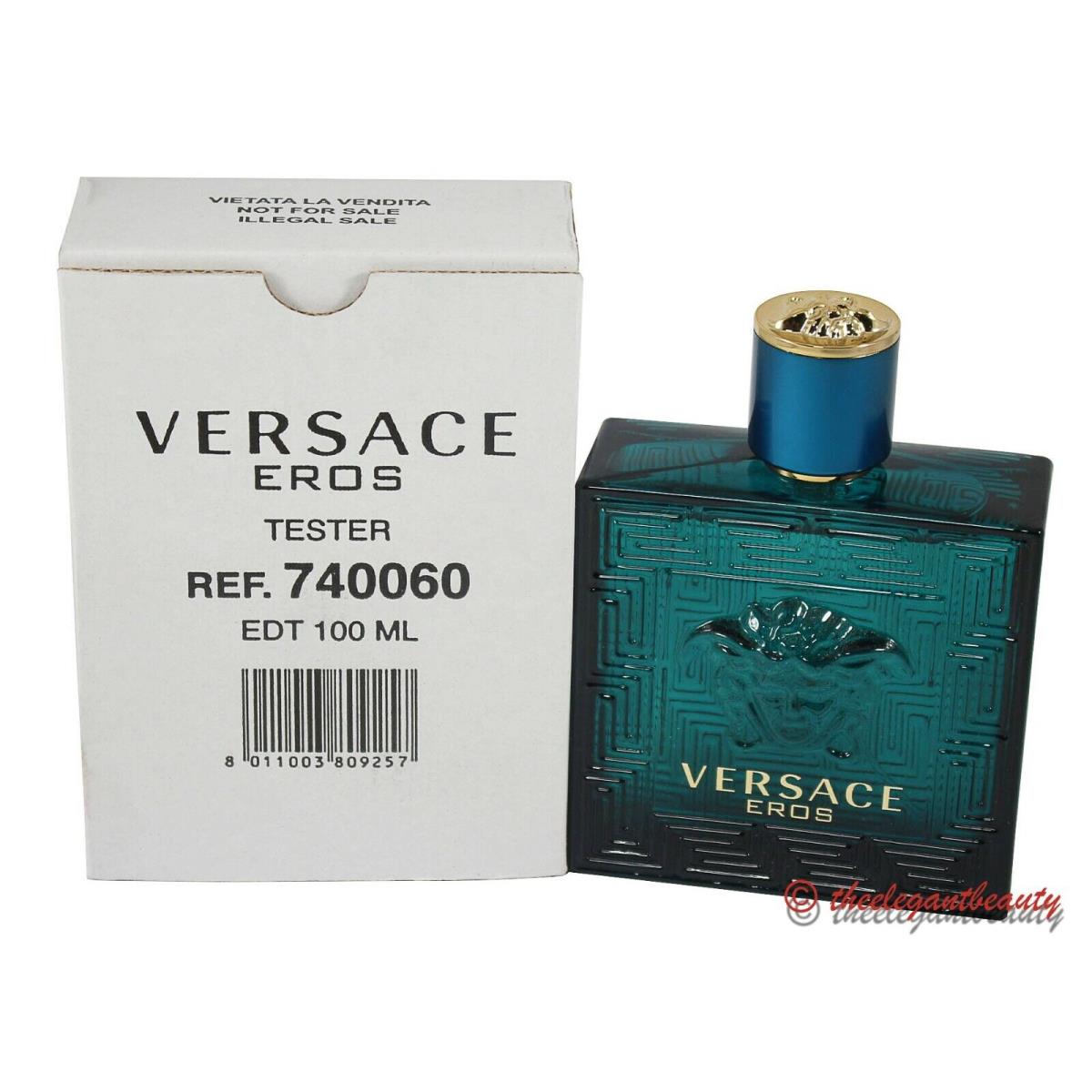 Versace Eros Tstr No Cap 3.4oz/100ml Edt Spray In Tstr Box By Versace