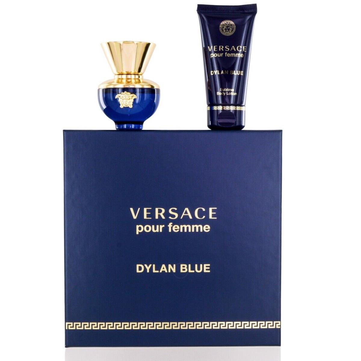 Versace Dylan Blue Pour Femme 2 PC Gift Set Women- 1.0OZ Edp + 1.7OZ Body Lotion