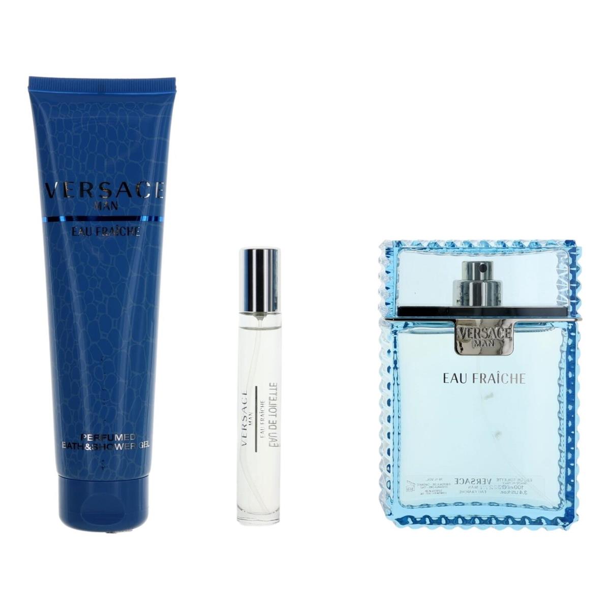 Versace Man Eau Fraiche by Versace 3 Piece Gift Set For Men