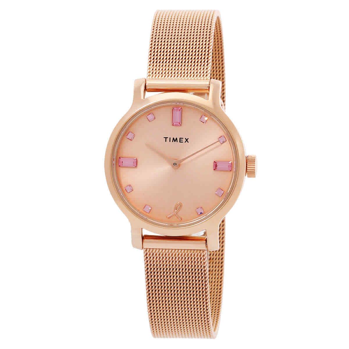 Timex Transcend X Bcrf Quartz Crystal Pink Dial Ladies Watch TW2V52800