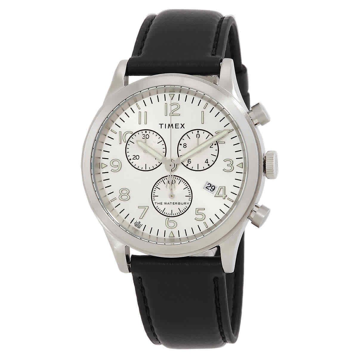 Timex Waterbury Traditional Chronograph Quartz Silver Dial Men`s Watch TW2W48100