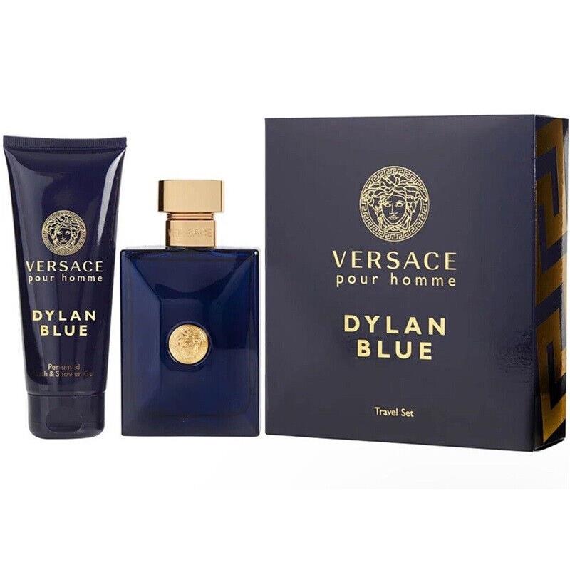 Versace Dylan Blue Men 2pc Set 3.4 oz Edt Spray 3.4 oz Bath Shower Gel