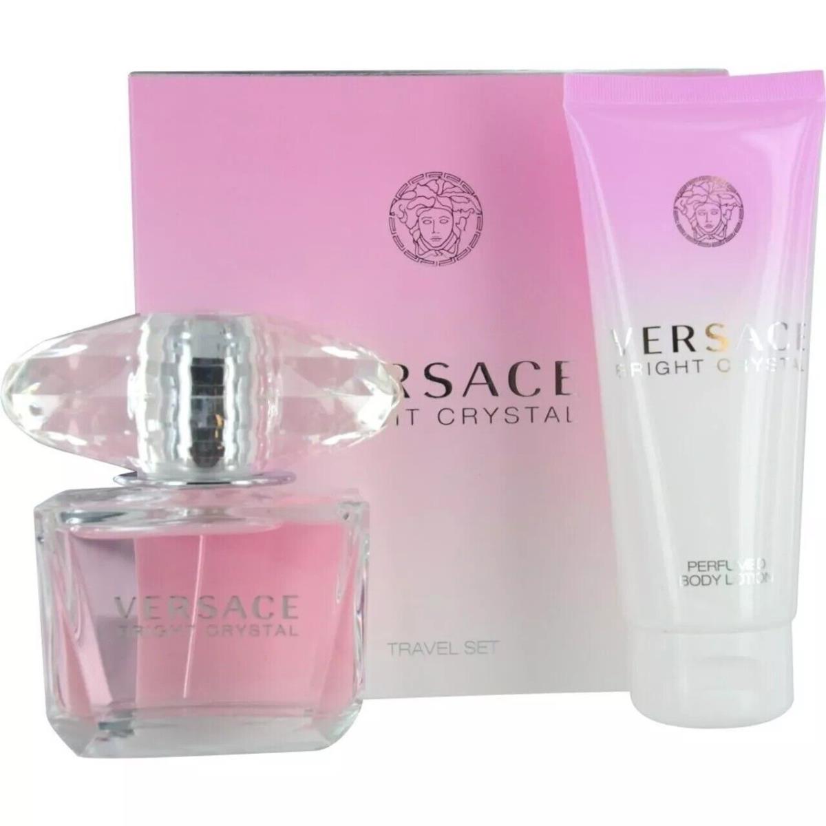 Versace Bright Crystal 2 PC Gift Set Women - 1.7 OZ Edt + 3.4 OZ Body Lotion