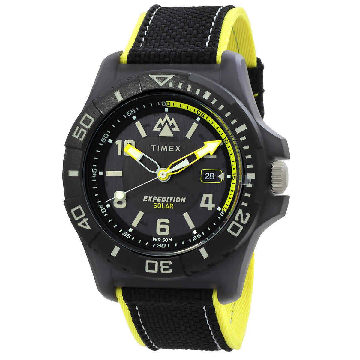 Timex Expedition North Freedive Ocean Black Dial Men`s Watch TW2V66200 - Dial: Black, Band: Black, Bezel: Black