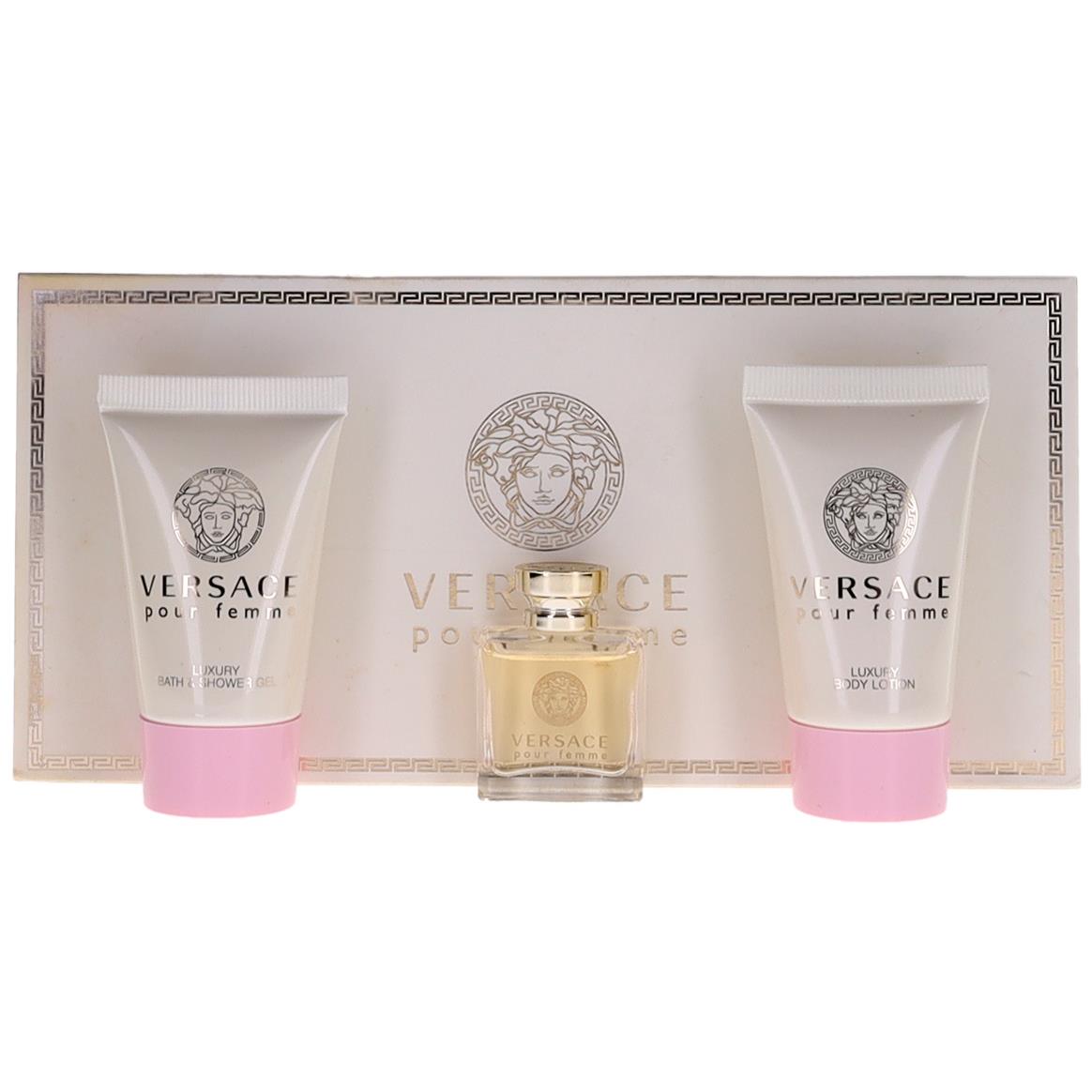 Versace For Women Set: Edp+luxury Bl+luxury Bath Shower .17+.8+0.8 oz DB