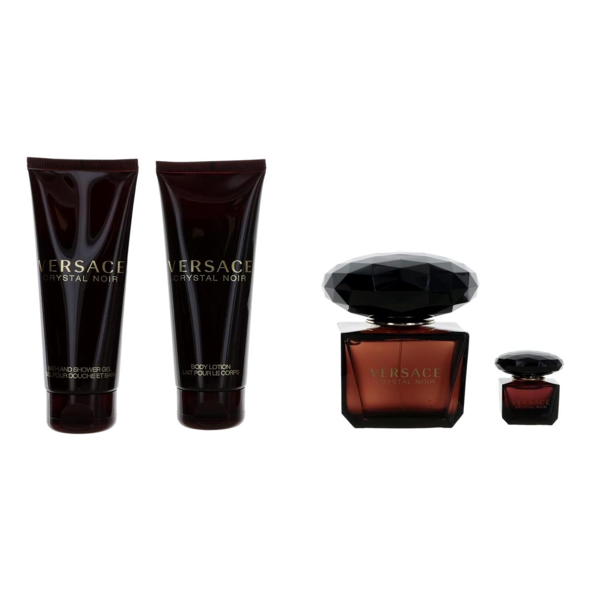 Versace Crystal Noir by Versace 4 Piece Gift Set For Women