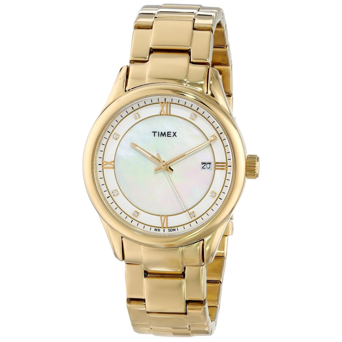 Timex Women`s T2P1489J Classic Gold-tone Stainless Steel Bracelet Watch