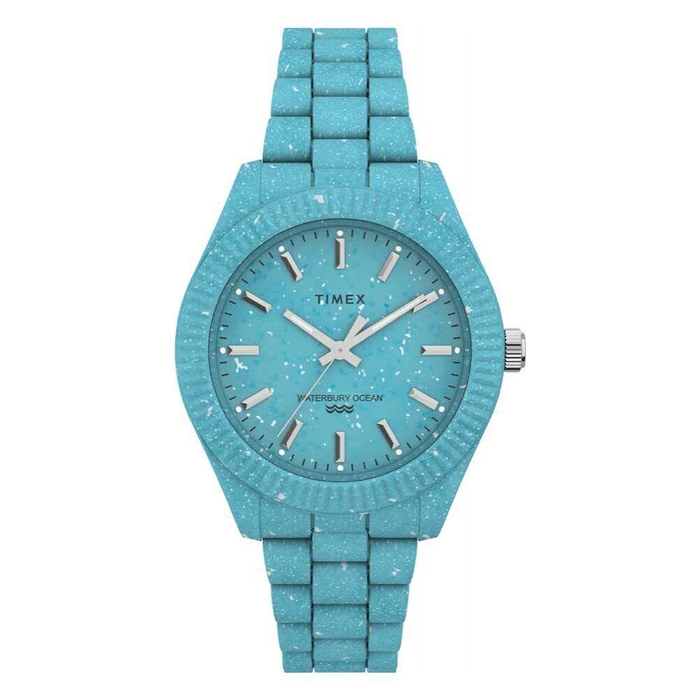 Timex Women`s Waterbury Ocean Recycled Plastic 37mm Watch - Triple Light Blue