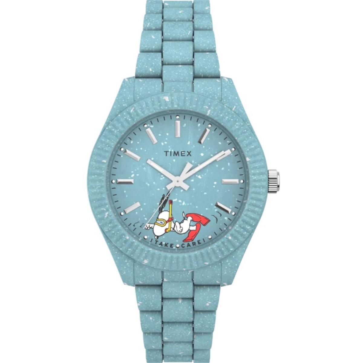 Timex Women`s Watch Waterbury Legacy Ocean Peanuts Blue Bracelet TW2V53200JR - Dial: Blue, Band: Blue