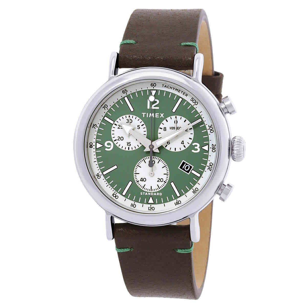 Timex Standard Chronograph Quartz Green Dial Men`s Watch TW2V71000