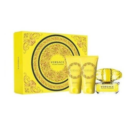 Versace Yellow Diamond For Women 3 pc Set 1.7 oz Edt Spray + Lotion + Shower Gel