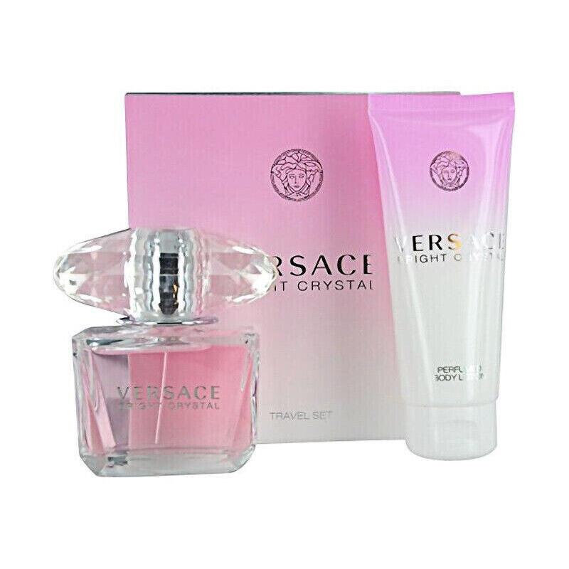 Versace Bright Crystal Women 2 Pcs Set 3.0 oz Edt Spray 3.4 oz Body Lotion