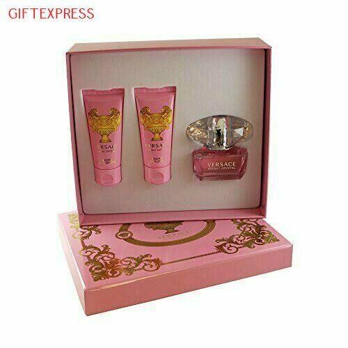 Versace Bright Crystal 3 Pcs Set: 1.7 Edt + 1.7 B/l + 1.7 S/g