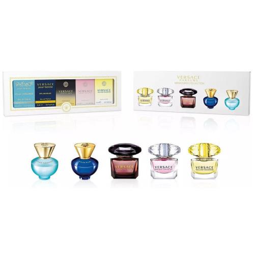 Versace Women 5Pcs Mini Collection Gift Set 0.17 oz 5 ml Edp Edt Dab-on Splash