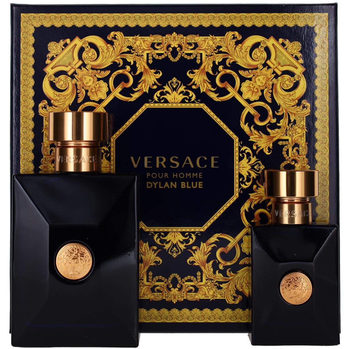 Dylan Blue Pour Homme By Versace For Men Set: Edt + Edt 3.4oz+1.0oz