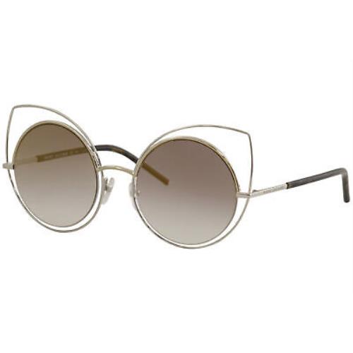 Marc Jacobs Women`s 10/S 10S Twmfq Palladium Fashion Round Sunglasses 53mm - Silver Frame, Gray Lens