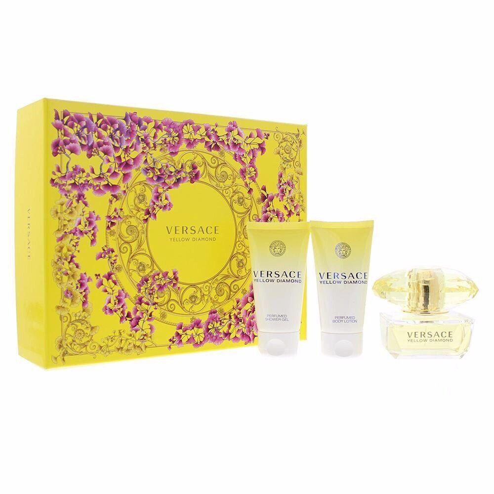 Versace Yellow Diamond 3pc Set 1.7oz Edt + 1.7oz Shower Gel + 1.7oz Body Lotion