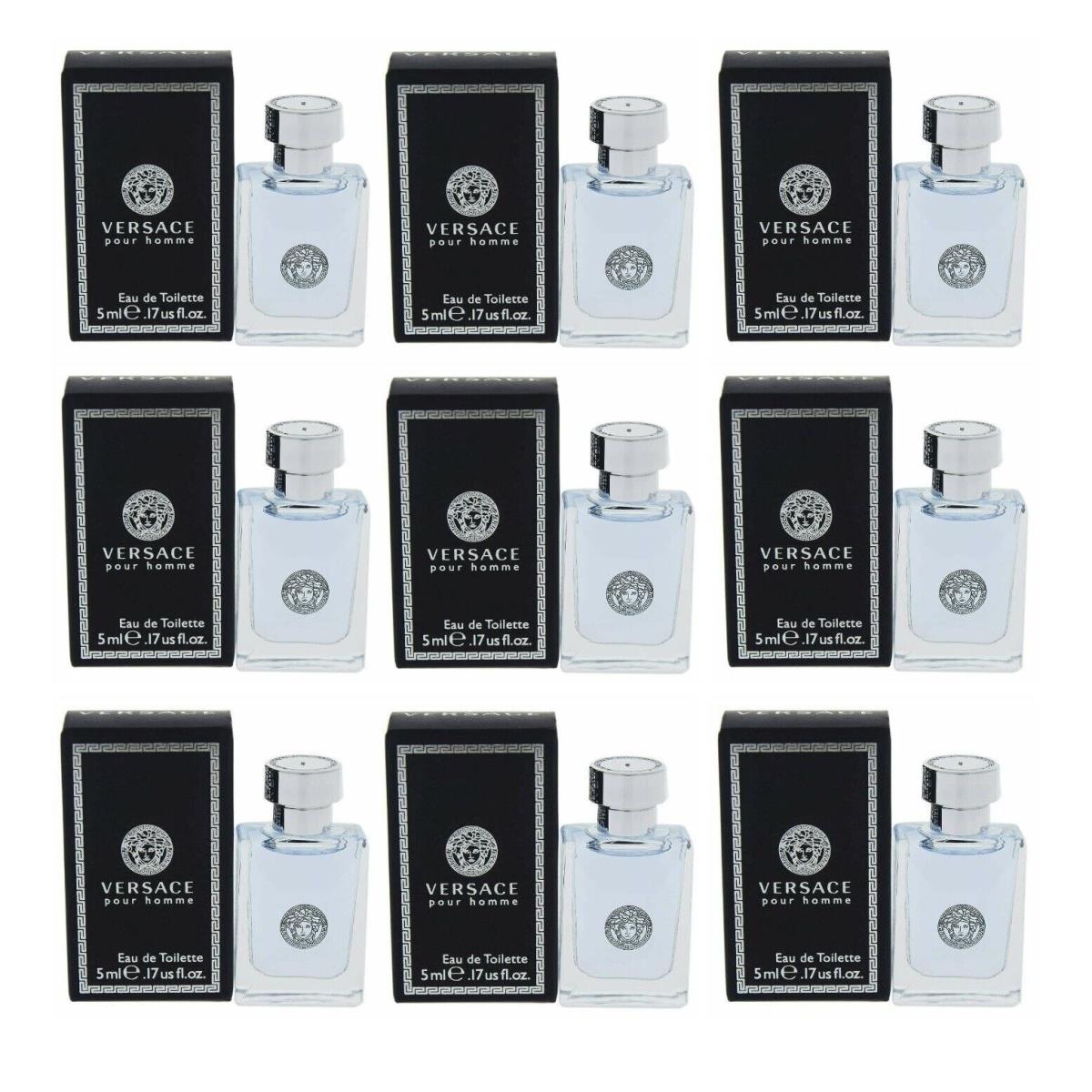 10 Bottles Mini Versace Pour Homme Men Cologne 0.17 oz Eau de Toilette Splash