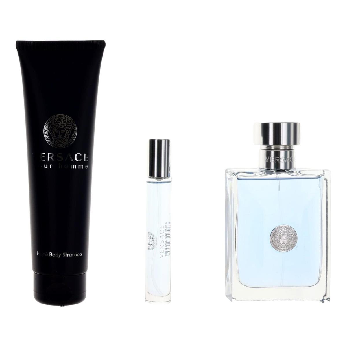 Versace Pour Homme by Versace 3 Piece Gift Set For Men