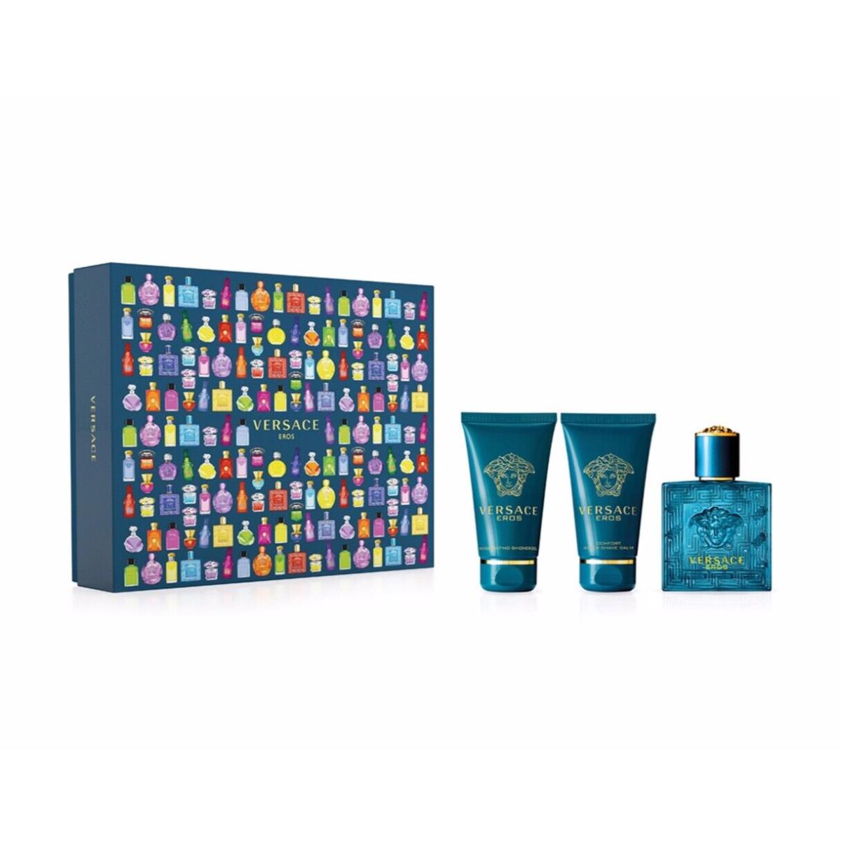 Versace Eros Men 3 pc Set 1.7oz Edt + 1.7oz Shower Gel + 1.7oz After Shave Balm