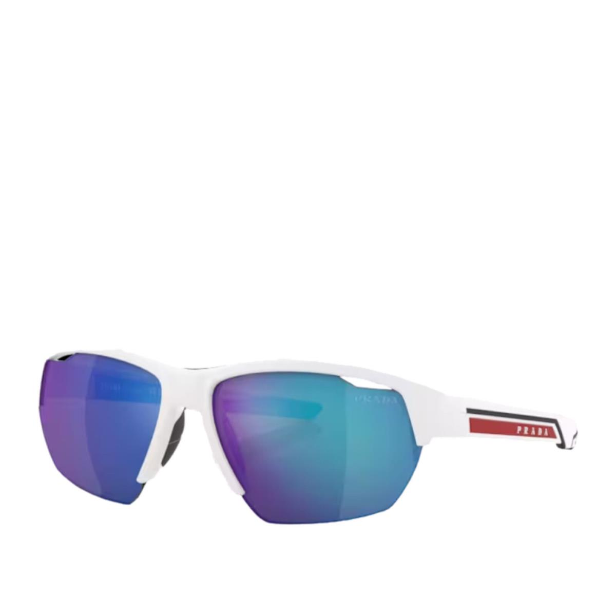 Prada Linea Rossa 0PS 03YS AAI08R Matte White Sunglasses Size 64-15-140 - Frame: White, Lens: Blue