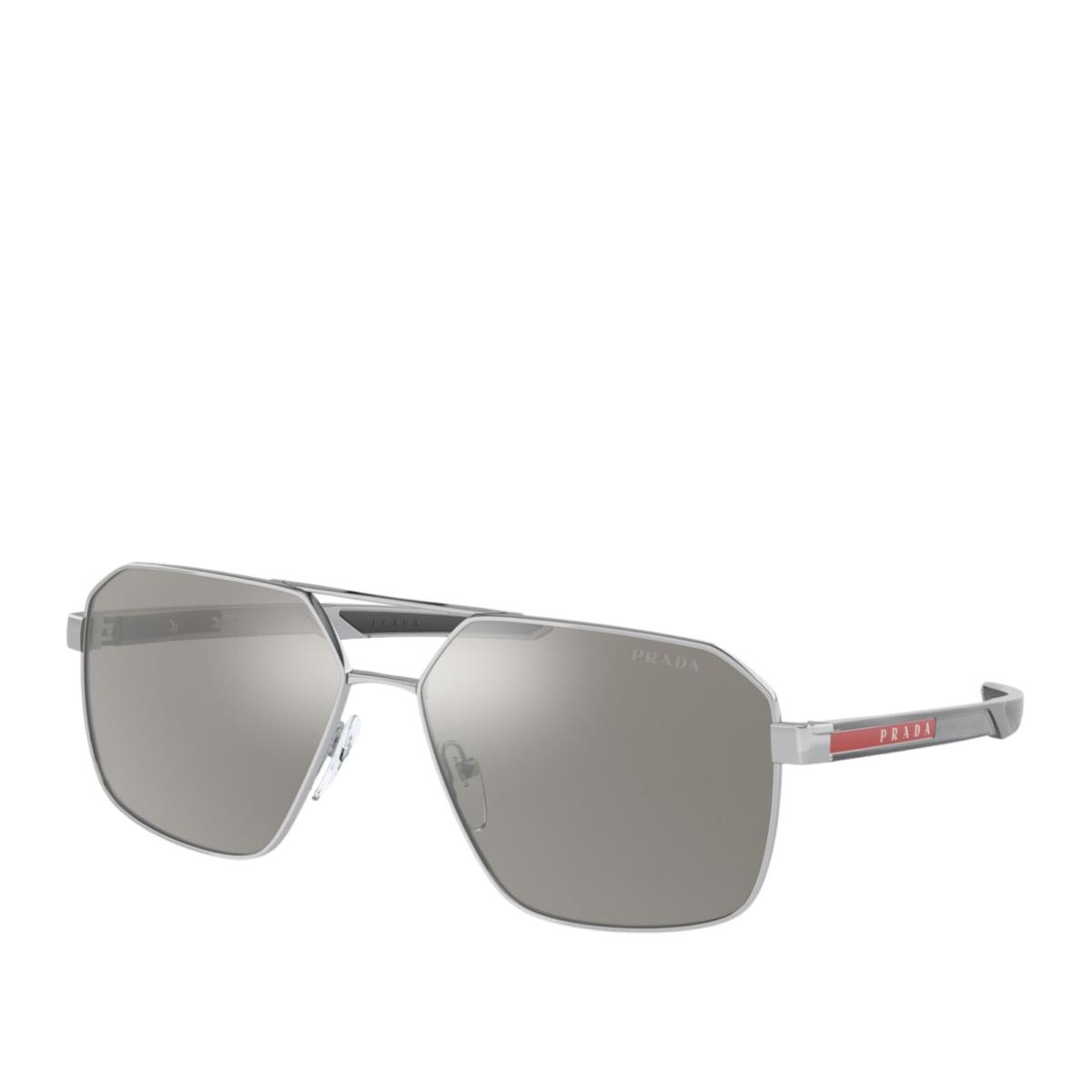 Prada Linea Rossa PS 55WS 1BC07F Silver Men`s Sunglasses - Size 60-14