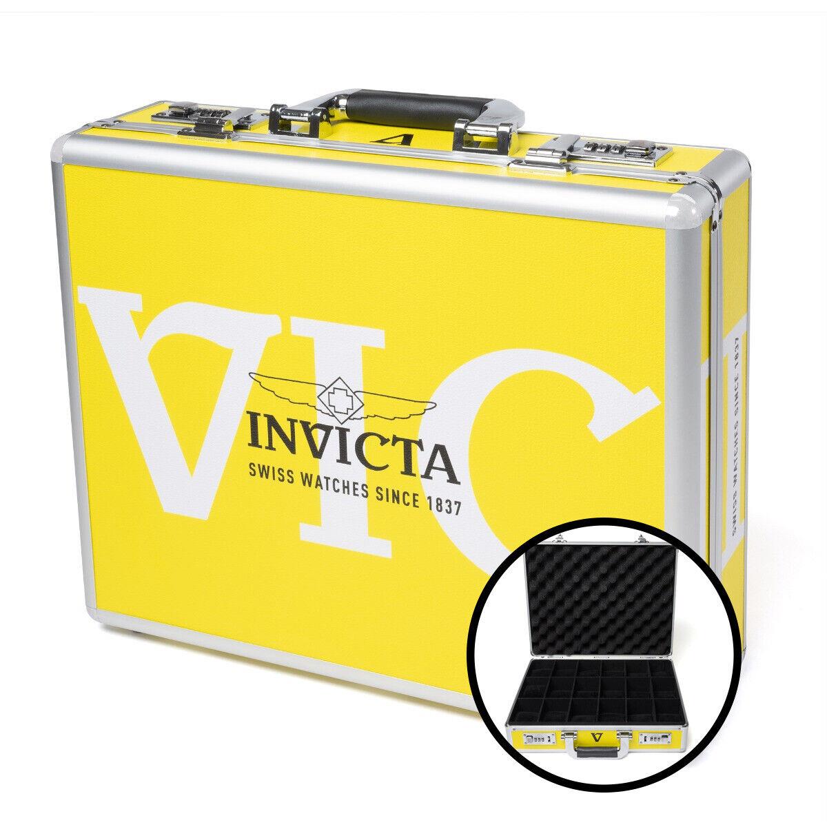 Invicta Aluminium Collector Briefcase 18 Slot Yellow IPM548