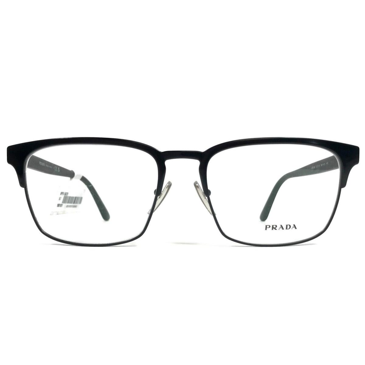 Prada Eyeglasses Frames VPR58Z 1BO-1O1 Matte Black Square Full Rim 57-19-145