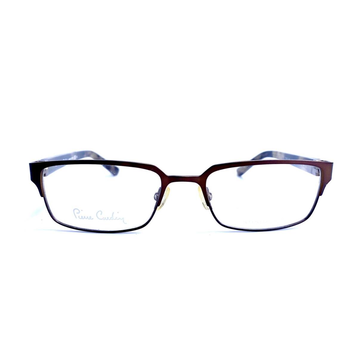 Pierre Cardin Brown Metal Tortoise Rectangular Eyeglasses PC 605 53 18 140