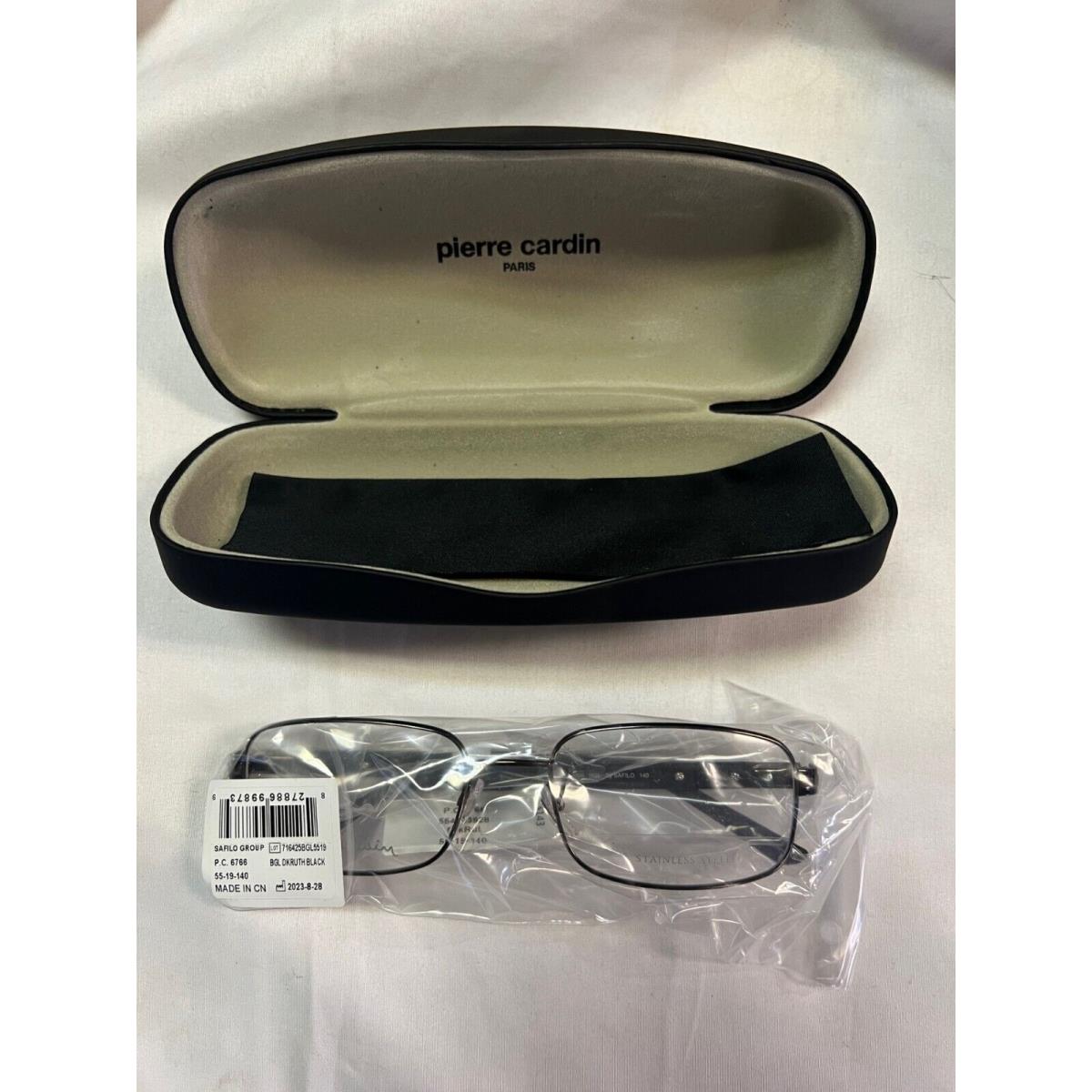 Pierre Cardin Men s Rectangular Eyeglasses PC6766 Black 55-19-140 with Case