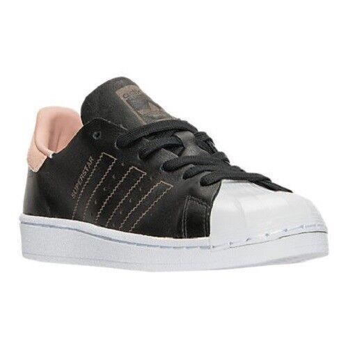 Adidas Superstar Decon Leather Low Sneakers Sport Women Shoes Black Size 10 - BLACK/WHITE/GOLD - BY8702