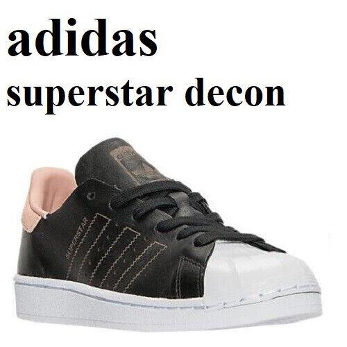 Adidas Superstar Decon Leather Low Sneakers Women Shoes Black/gold Size 7.5