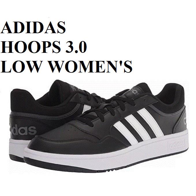 Adidas Hoops 3.0 Low Lace-up Sneakers Trainers Women Shoes Black Size 7.5 - BLACK