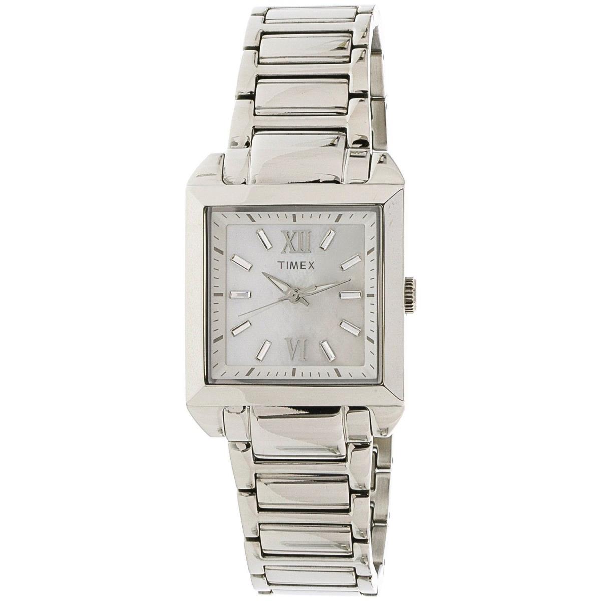 Timex Women`s Style Premium T2P404 Silver Stainless-steel Quartz Fashion Watch - Dial: Silver, Band: Silver