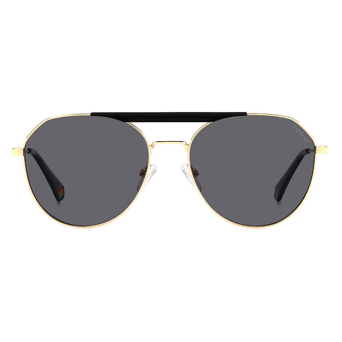 Polaroid Pld Sunglasses Gold Black / Gray Polarized 57mm