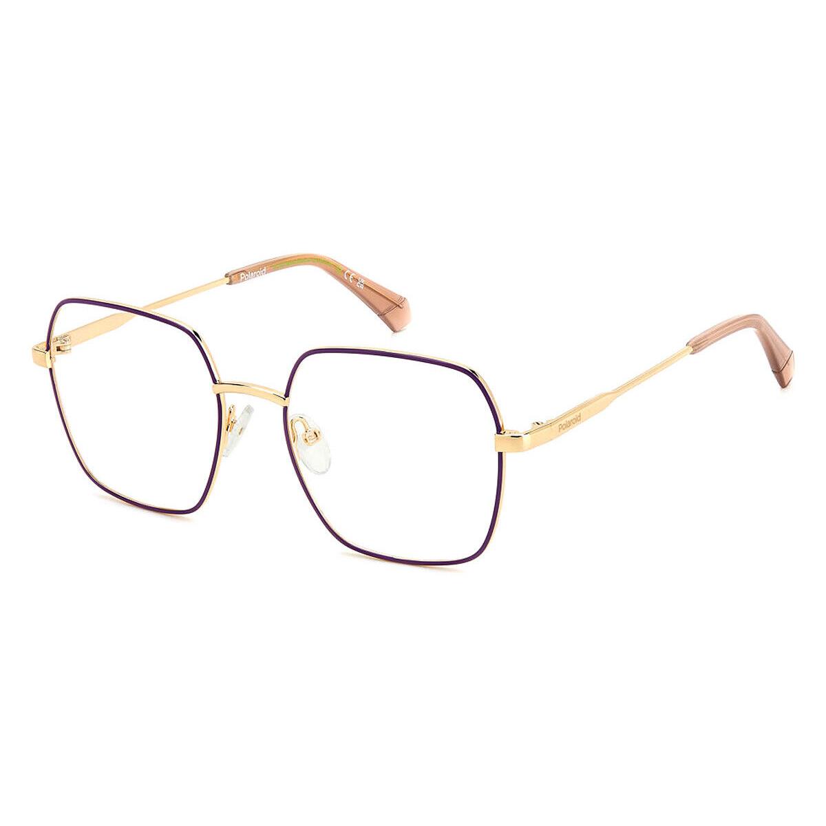 Polaroid Pld D530 Eyeglasses Women Gold Violet 54mm - Frame: Gold Violet, Lens: Demo