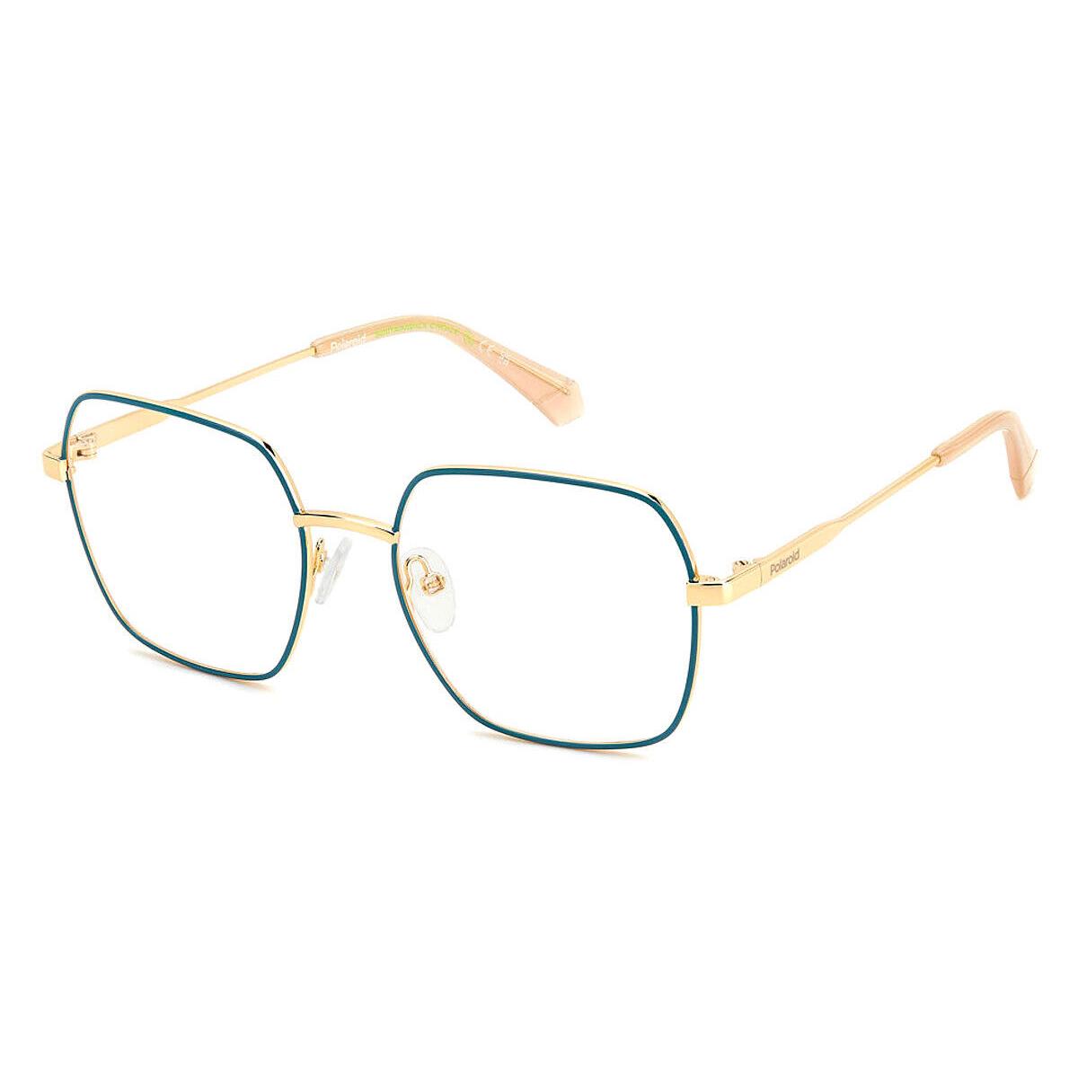 Polaroid Pld D530 Eyeglasses Women Gold Teal 54mm - Frame: Gold Teal, Lens: Demo