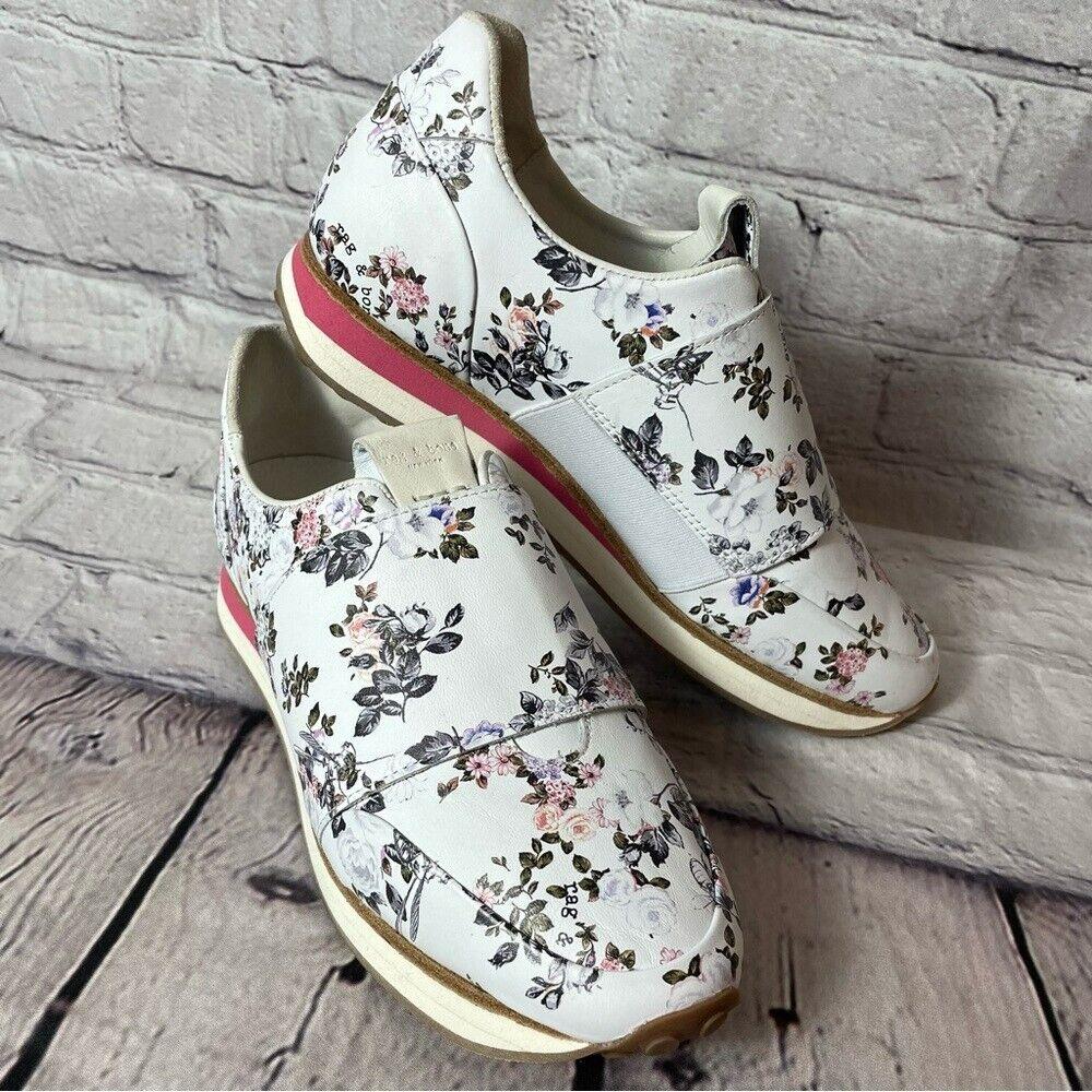 Rag Bone Dylan Elastic Runner Floral Slip On Sneakers Size 38 US 8