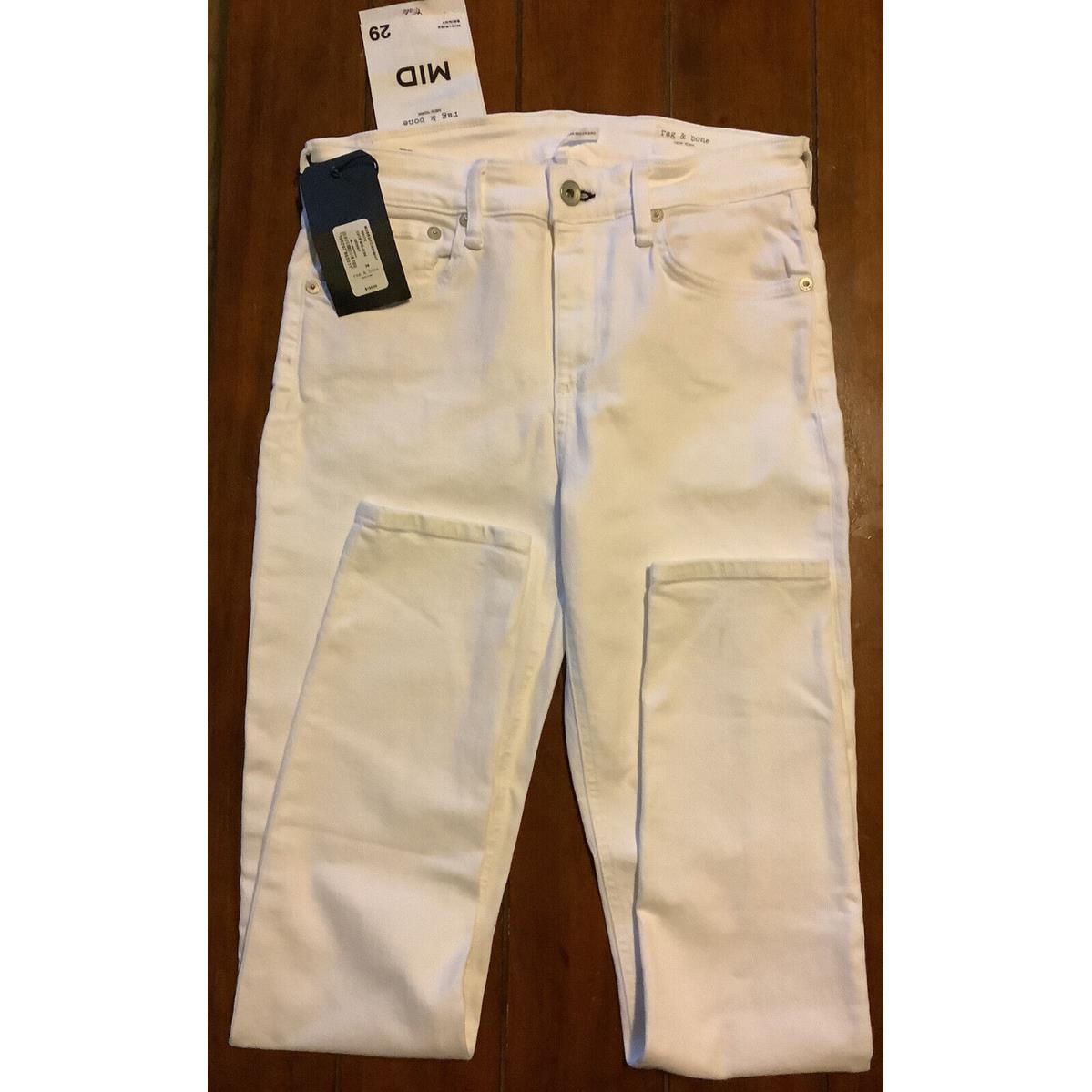 Rag and Bone White Cate Midrise Skinny Jeans Retail