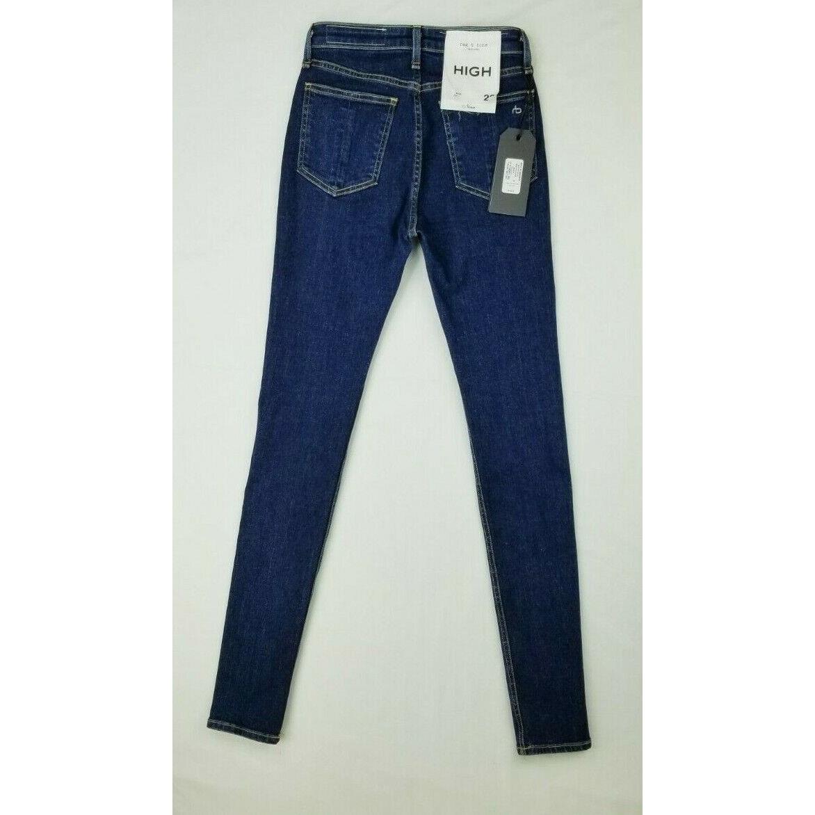 Rag Bone Size 23 Nina High Rise Skinny Blue Denim Jeans Made in The Usa