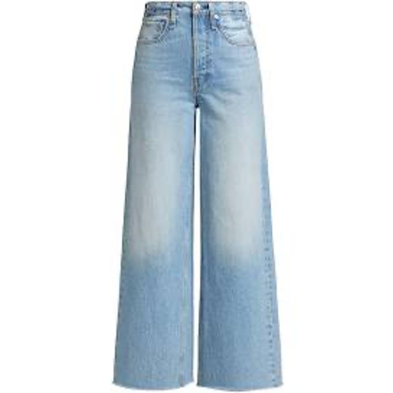 Rag Bone High Rise Ankle Wide Leg Maya Light Wash Denim Jeans