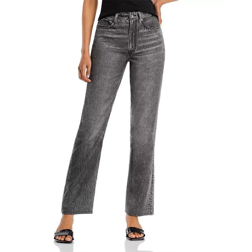 Rag Bone L124708 Alex High Rise Straight Leg Jeans Black Women`s Size 26